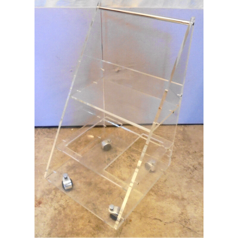 Vintage Plexiglass Rolling Bar 