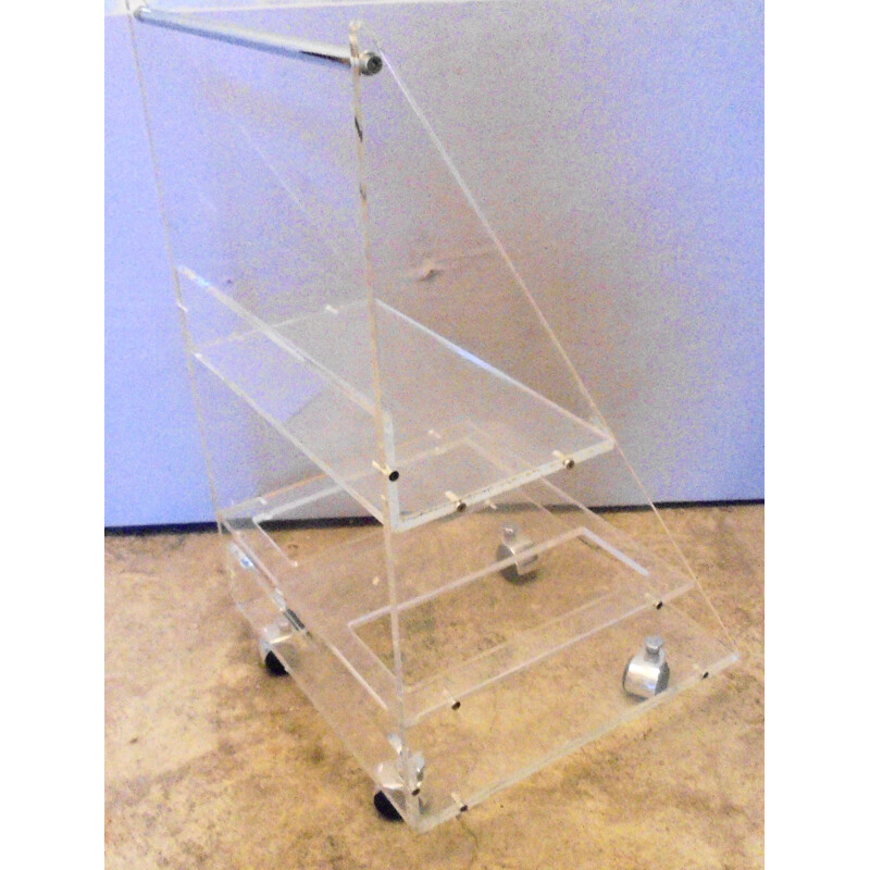 Vintage Plexiglass Rolling Bar 