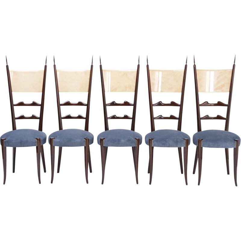 Set aus 5 Vintage-Stühlen mit hoher Rückenlehne Aldo Tura