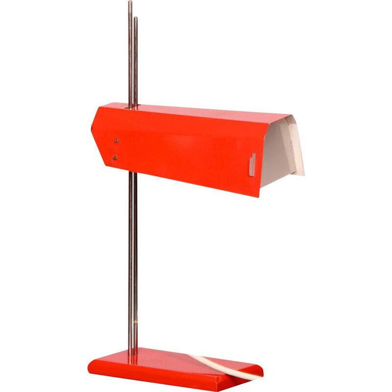 Vintage red metal lamp by Josef Hurka for Lidikov, 1970