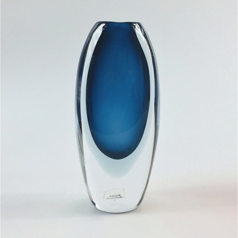 Mid-Century Sommerso Glass Vase by Vicke Lindstrand for Kosta Boda