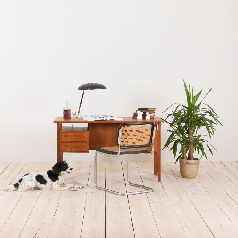 Vintage free standing desk in teak for Tibergaard,Gunnar Nielsen  Denmark, 1960s