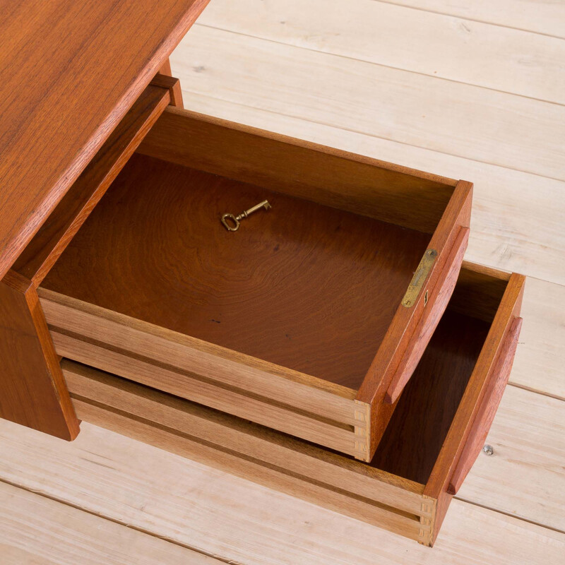 Vintage free standing desk in teak for Tibergaard,Gunnar Nielsen  Denmark, 1960s