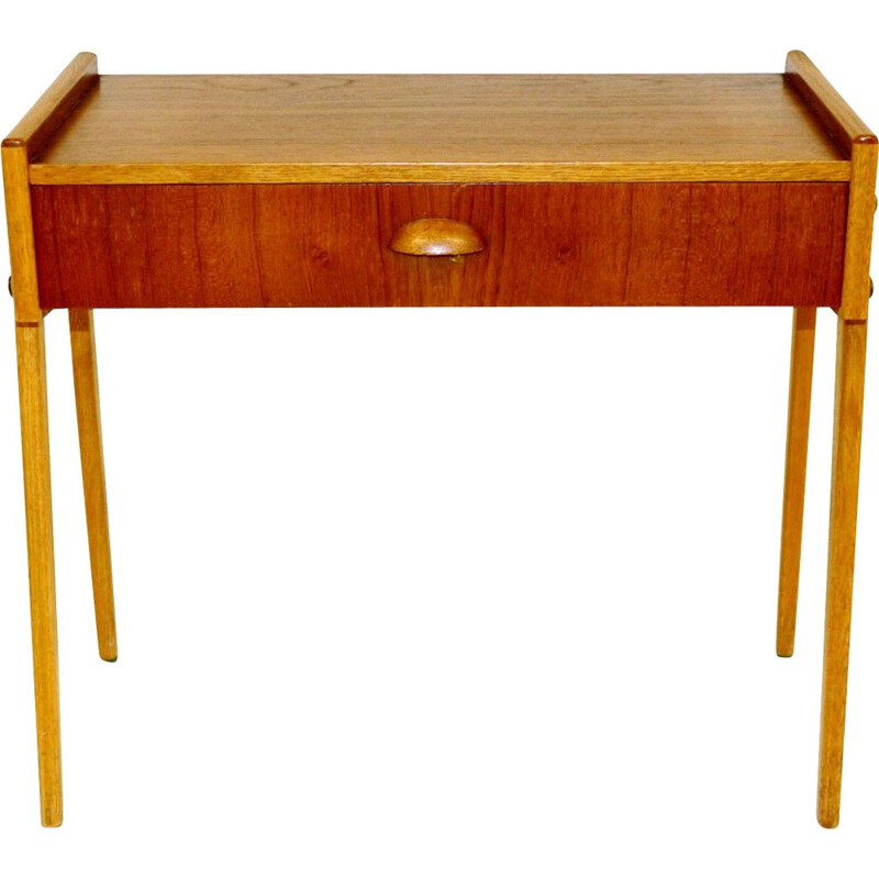 Vintage teak and oak bedside table, Sweden 1960