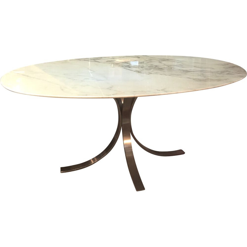 Table ovale vintage marbre 