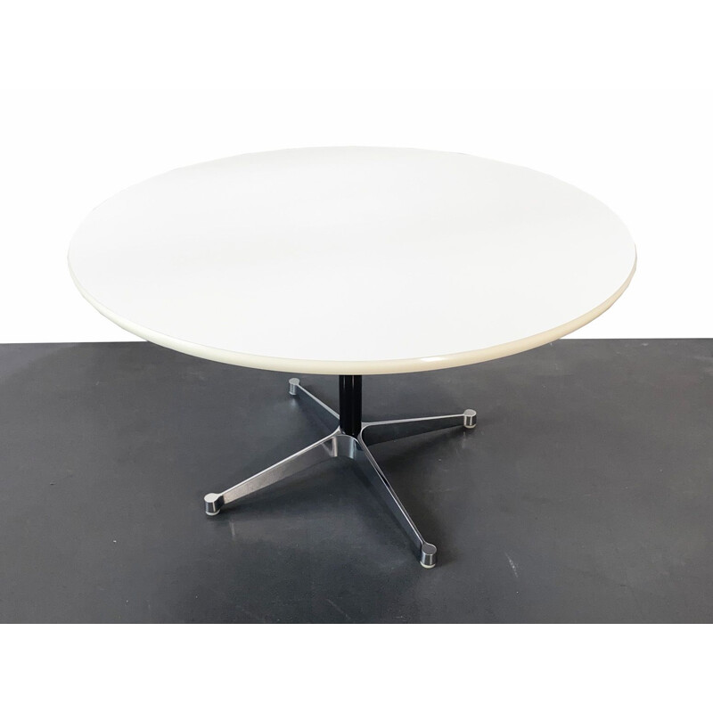 Table vintage ronde par Charles & Ray Eames pour Vitra blanc Allemagne