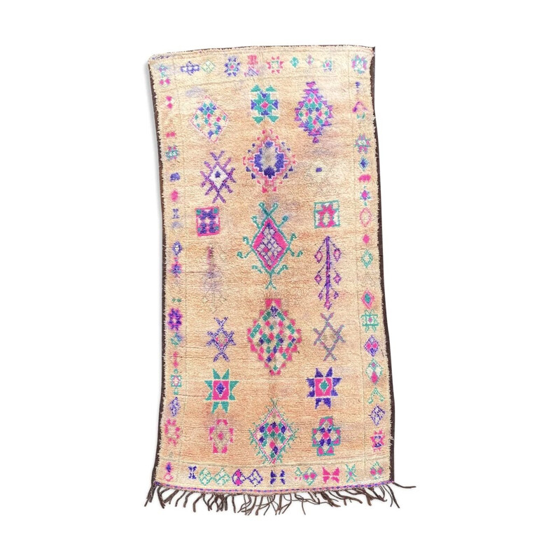 Vintage Berber carpet Boujaad wool hand woven