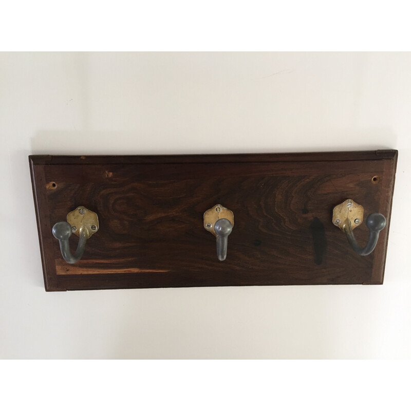 Vintage School Coat Hanger with 3 Coat Hooks