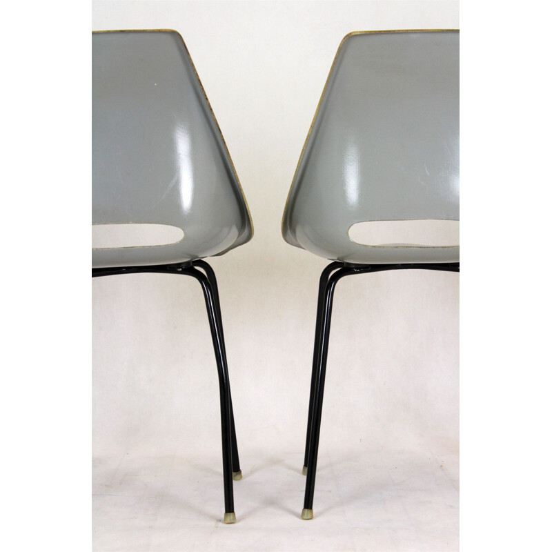 Set of 4 vintage Fiberglass Chairs by Miroslav Navratil for Vertex 1960s