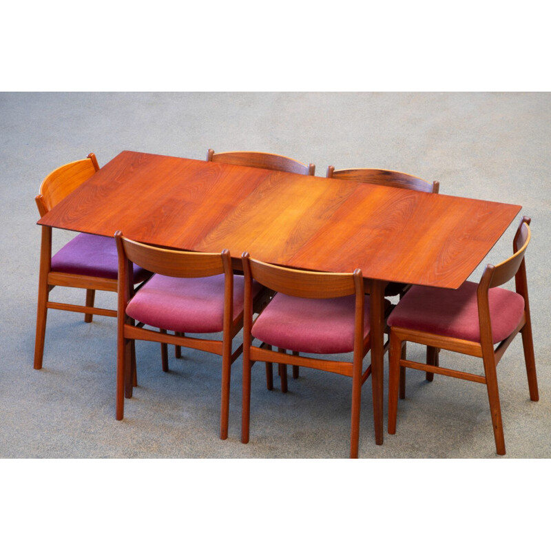 Vintage extensible table in teak Scandinavian 1960s