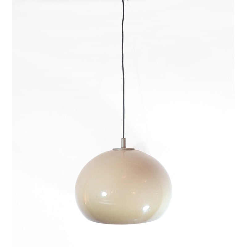 Big pendant light in plexiglas cream colour - 1970s