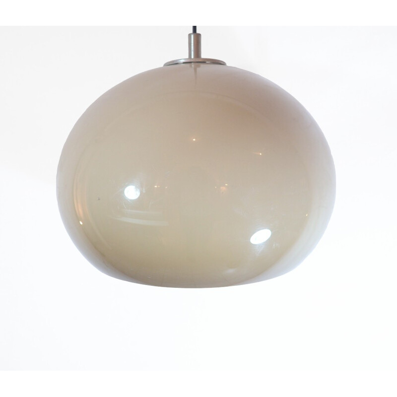 Big pendant light in plexiglas cream colour - 1970s