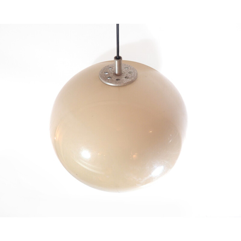 Big pendant light in plexiglas cream colour - 1970s