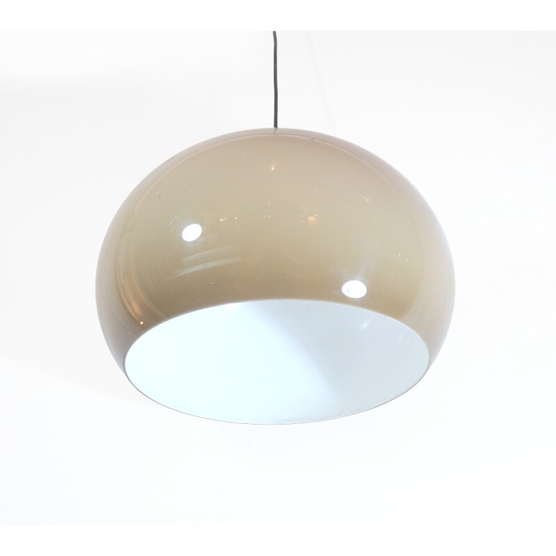 Big pendant light in plexiglas cream colour - 1970s