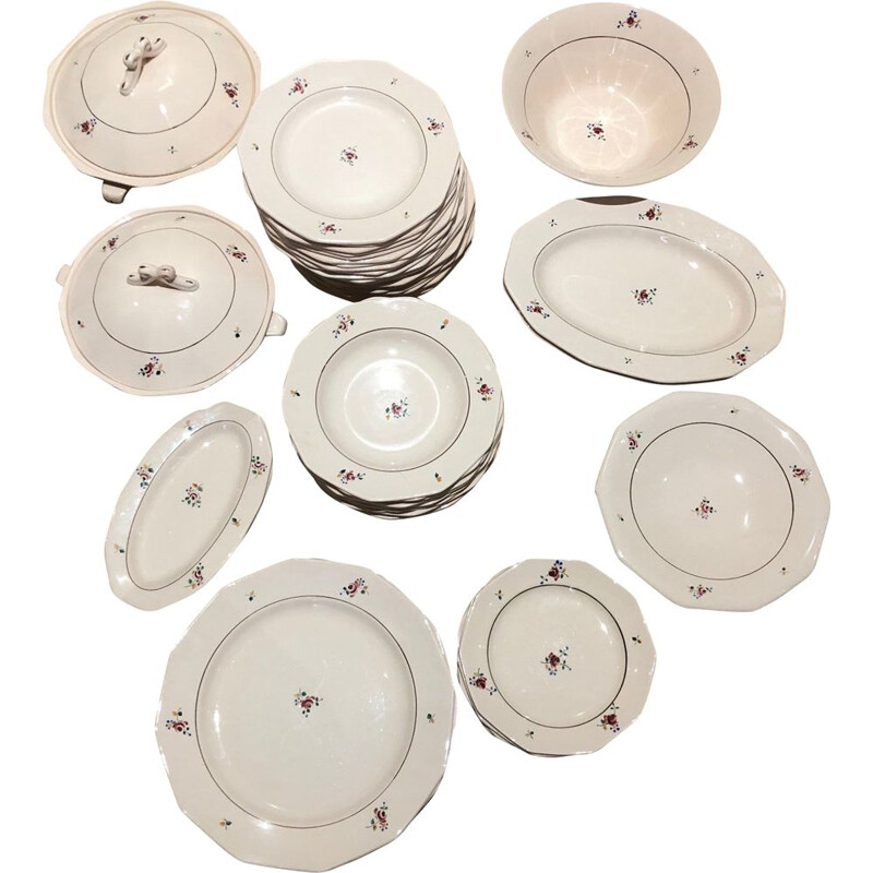 Vintage 48 pieces of tableware roseen Sarreguemines