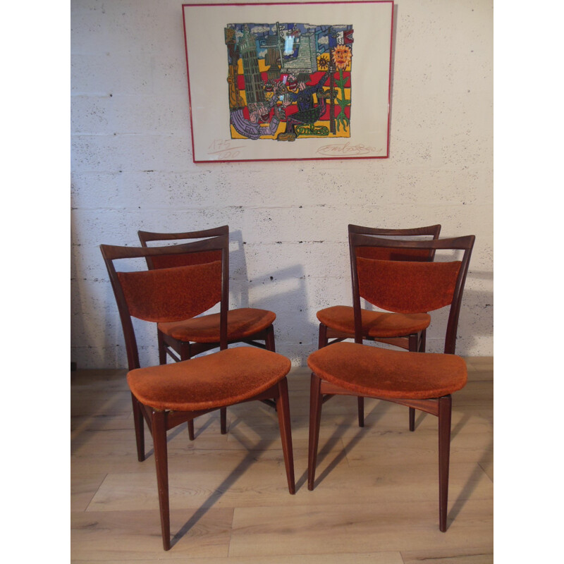 Série de 4 chaises Scandinaves - années 60