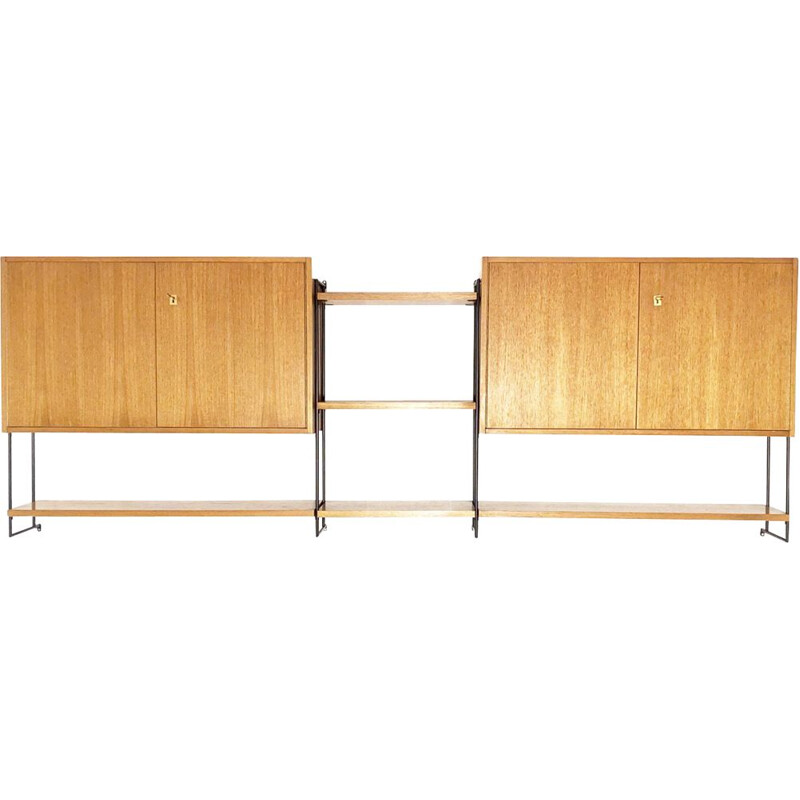 Etagère murale vintage Omnia String Teak par Hilker pour Omnia Allemagne 1960