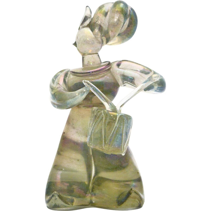 Figura de tambor de cristal de Murano vintage de Seguso Vetri D'arte, 1930