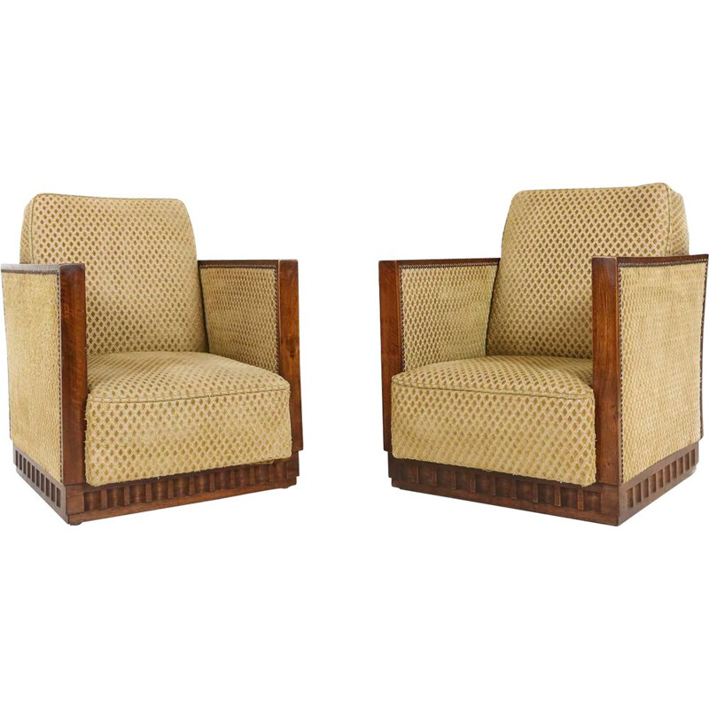 Pair of vintage armchairs Art Deco 1930s