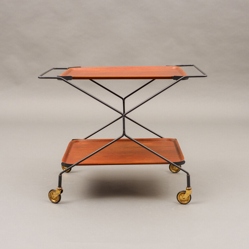 Chariot de bar vintage pliable 1960