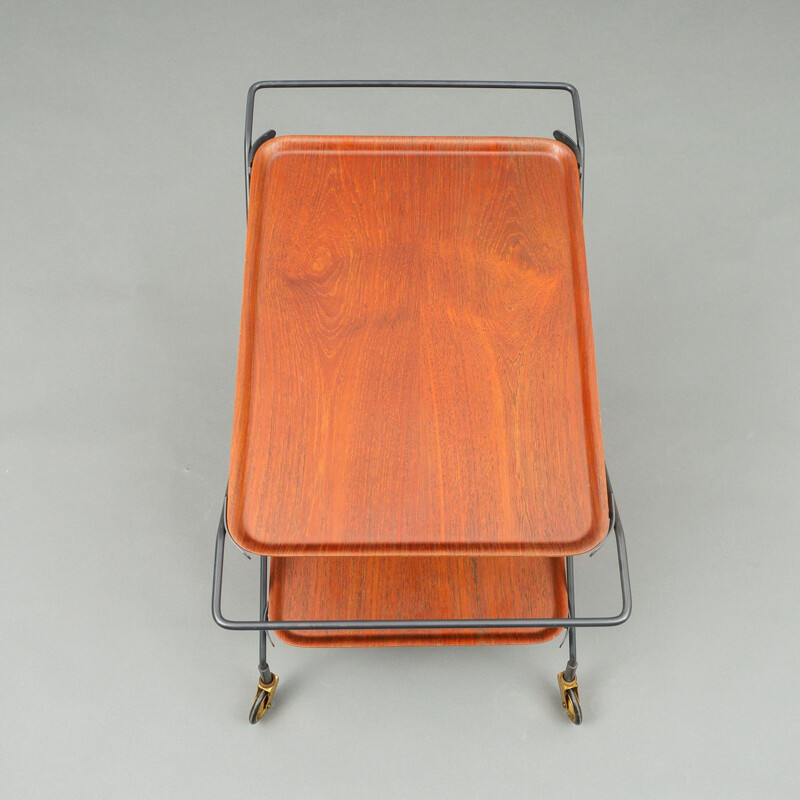 Chariot de bar vintage pliable 1960