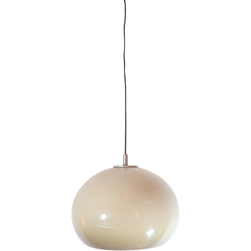 Big pendant light in plexiglas cream colour - 1970s