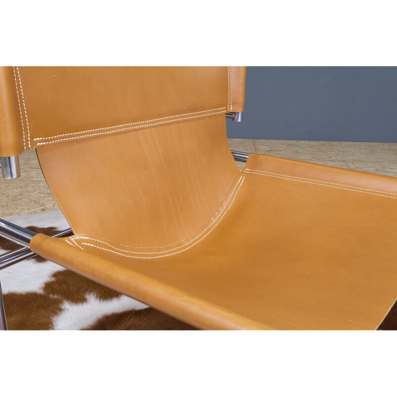 Vintage Lounge Chair in Cognac Saddle Leather by Walter Antonis 1974s