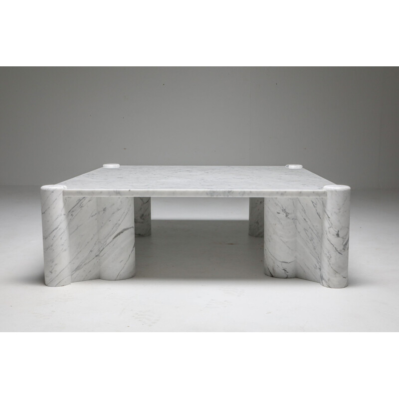 Vintage coffee table in carrara white marble 1960s