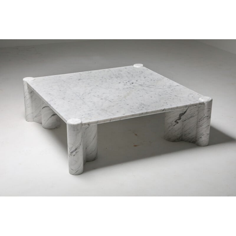 Vintage coffee table in carrara white marble 1960s