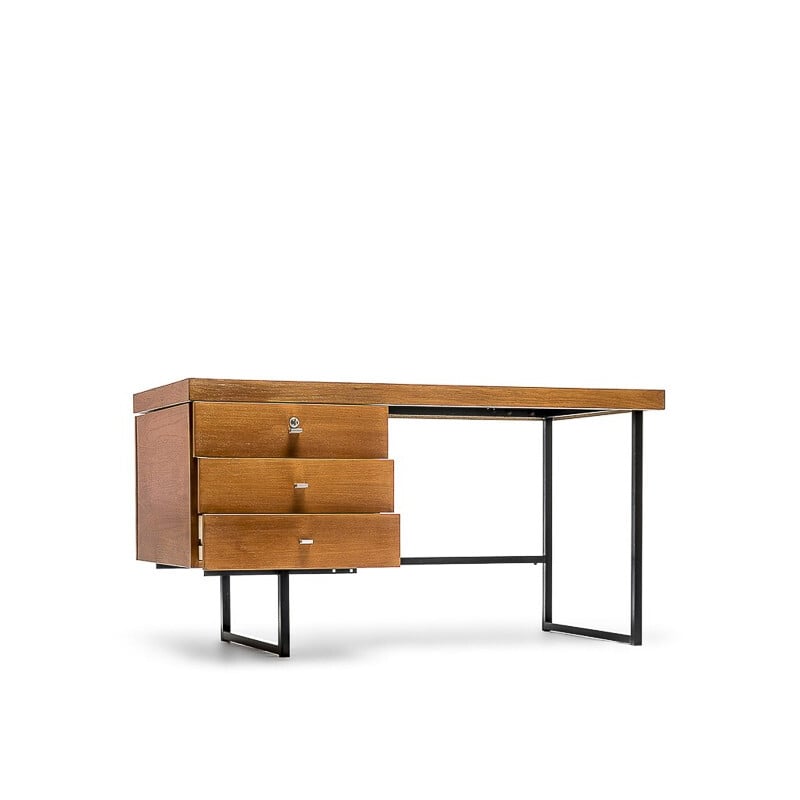 "Standard" Desk in teak and metal, Pierre GUARICHE - 1960s