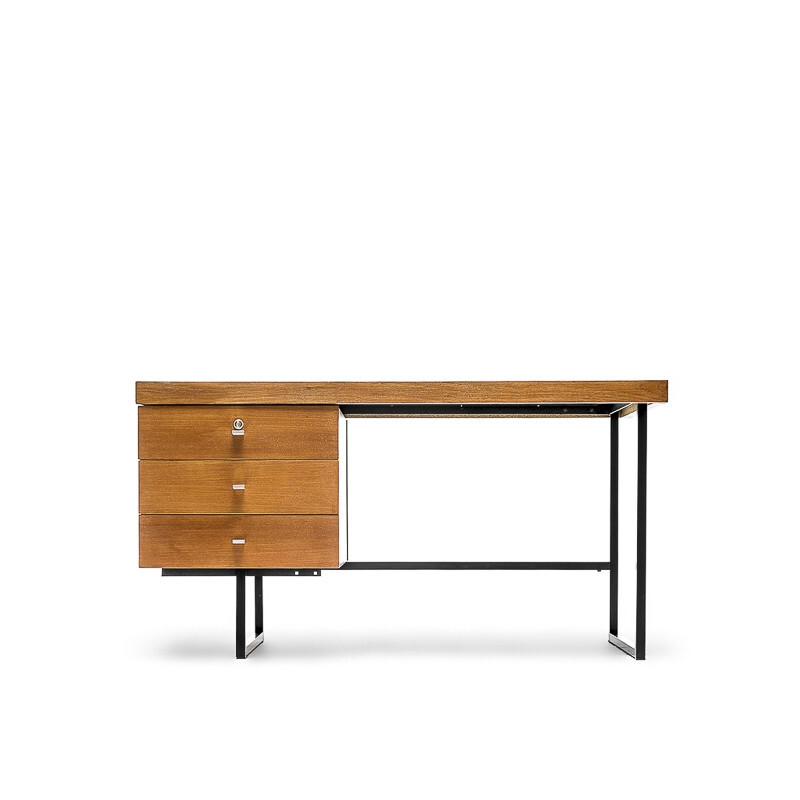 "Standard" Desk in teak and metal, Pierre GUARICHE - 1960s