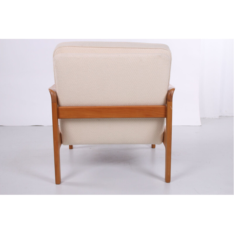 Canapé et fauteuil 3 places vintage blanc Creme Scandinave 1960