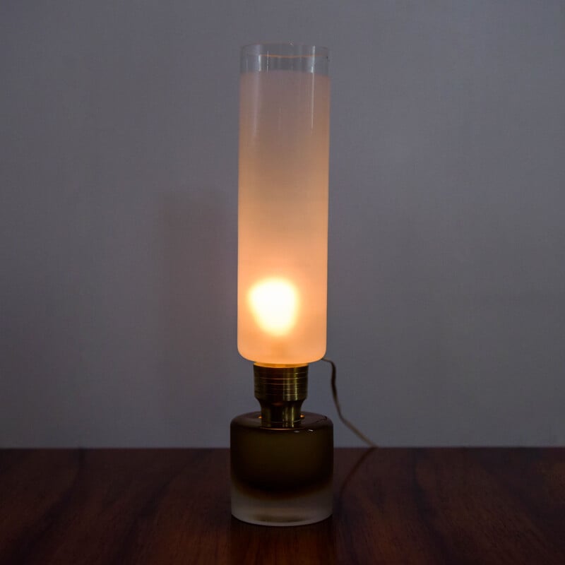 Lampe de table vintage en verre de Murano de Paolo Venini