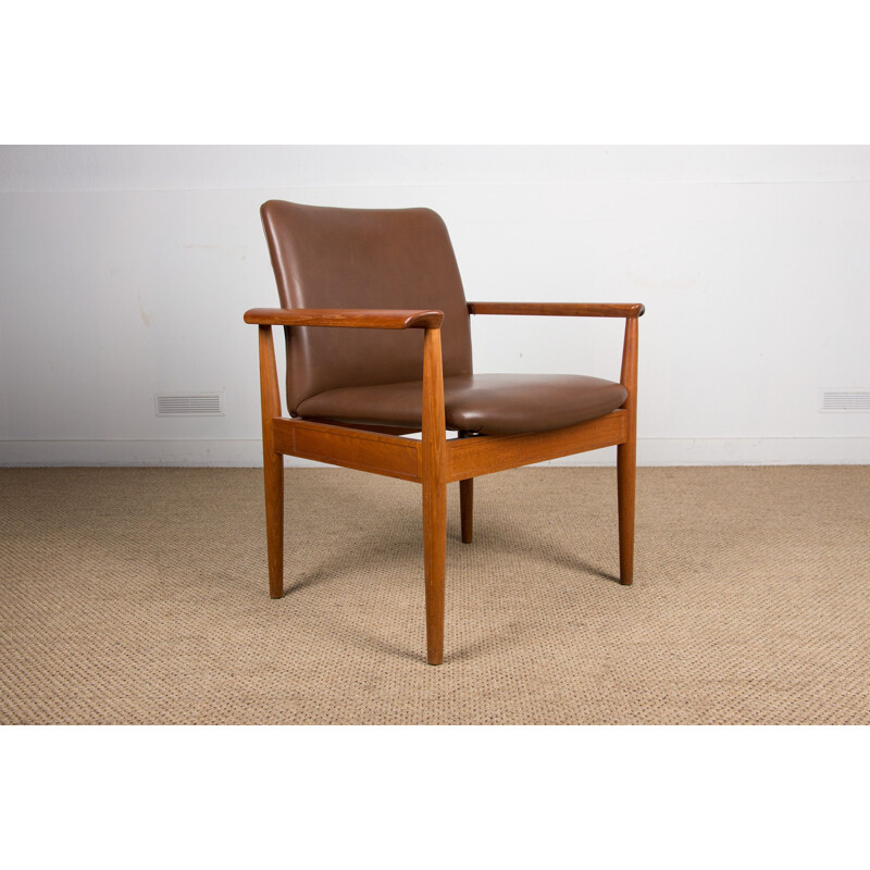 Vintage Teak and Leather Armchairs by Finn Juhl for Cado.Danois 1960s