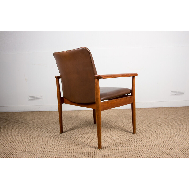 Vintage Teak and Leather Armchairs by Finn Juhl for Cado.Danois 1960s