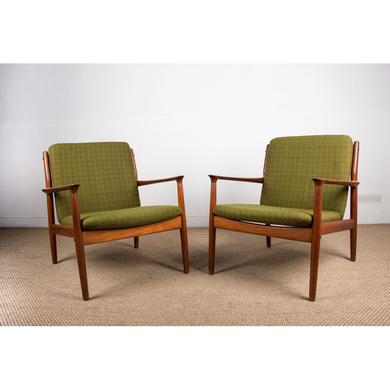 Fauteuils vintage en Teck par Svend Age Eriksen pour Glostrup Danois 1960