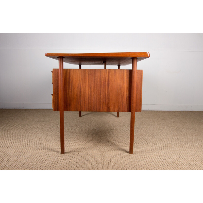 Vintage Large double-sided teak desk Peter Lovig Nielsen Danish 1969s