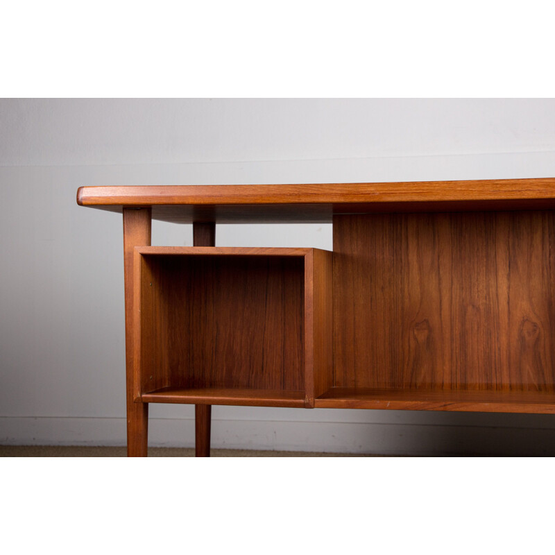 Vintage Large double-sided teak desk Peter Lovig Nielsen Danish 1969s