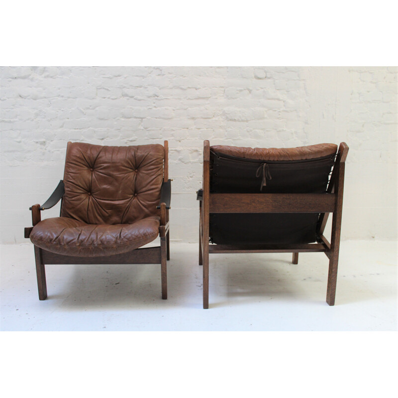 Pair of Hunter vintage armchairs by Torbjorn Afdal 1960s