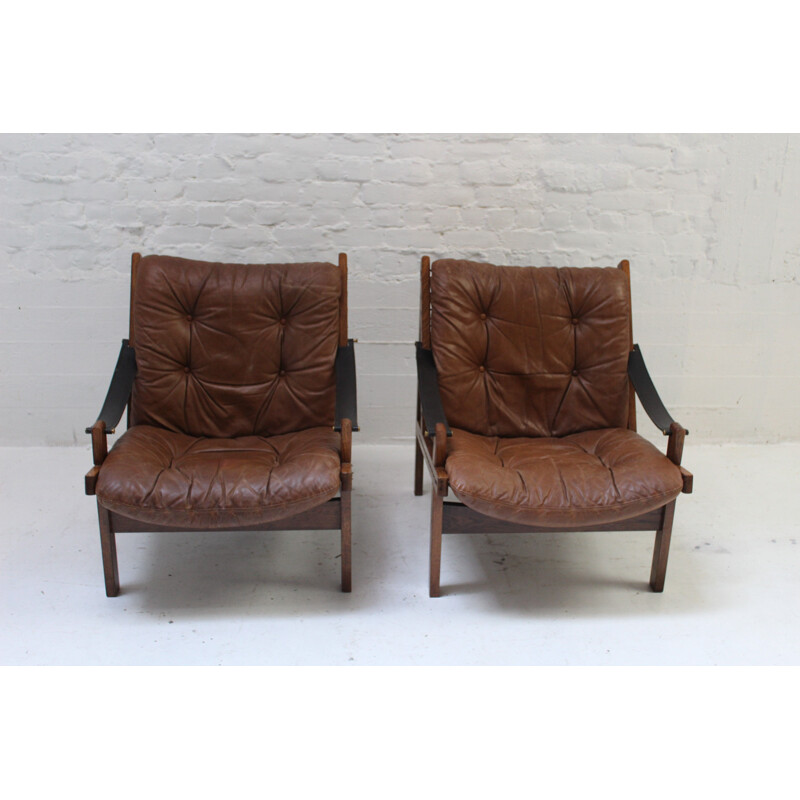 Pair de fauteuils vintage Hunter par Torbjorn Afdal 1960