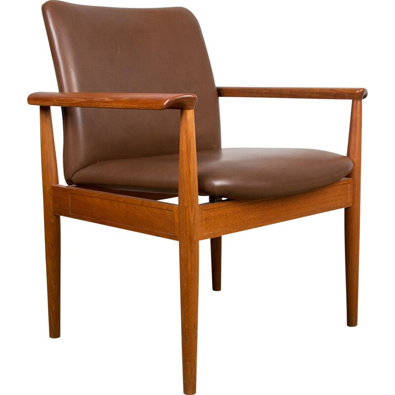 Vintage Teak and Leather Armchairs by Finn Juhl for Cado.Danois 1960s