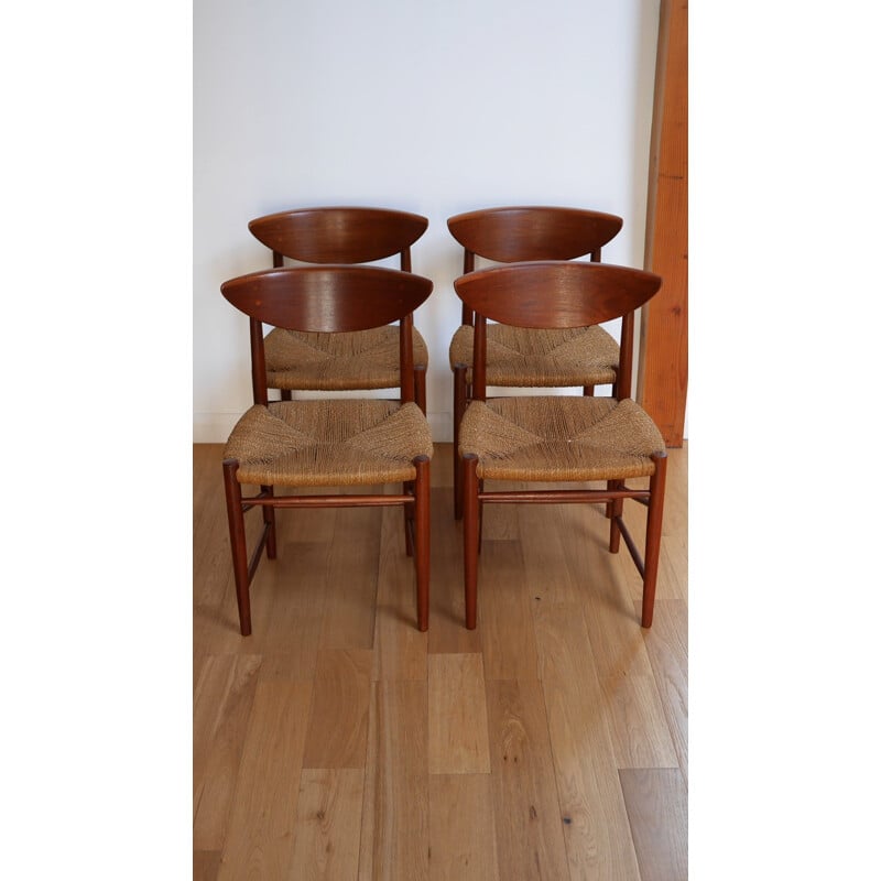 Set of 4 chairs in teak, Peter HVIDT & Orla MOLGAARD NIELSEN - 1957