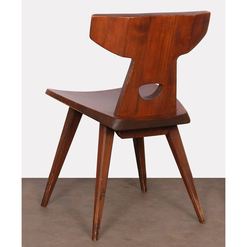 Juego de 6 sillas vintage de pino macizo de Jacob Kielland-Brandt para Christiansen, 1960