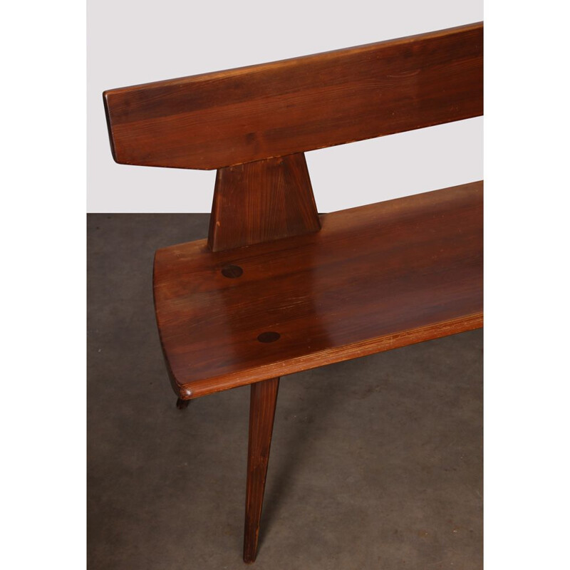 Vintage pine bench by Jacob Kielland-Brandt for Christiansen 1960