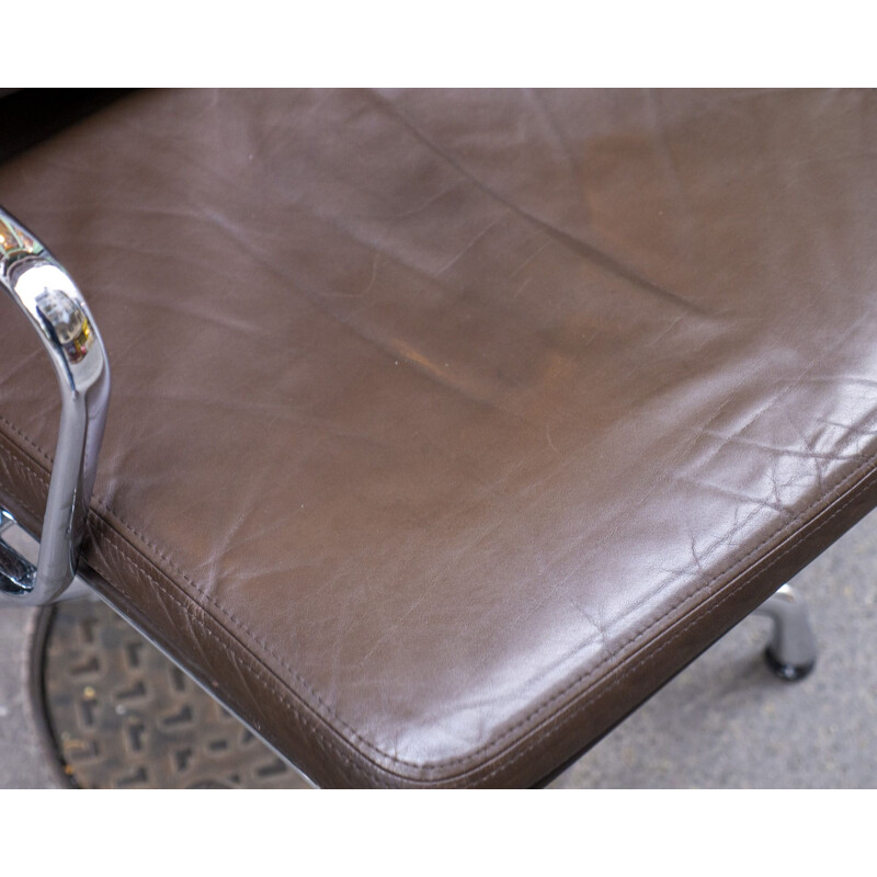 Vintage Soft Pad EA 218 brown armchair by Charles & Ray Eames Herman Miller 1969