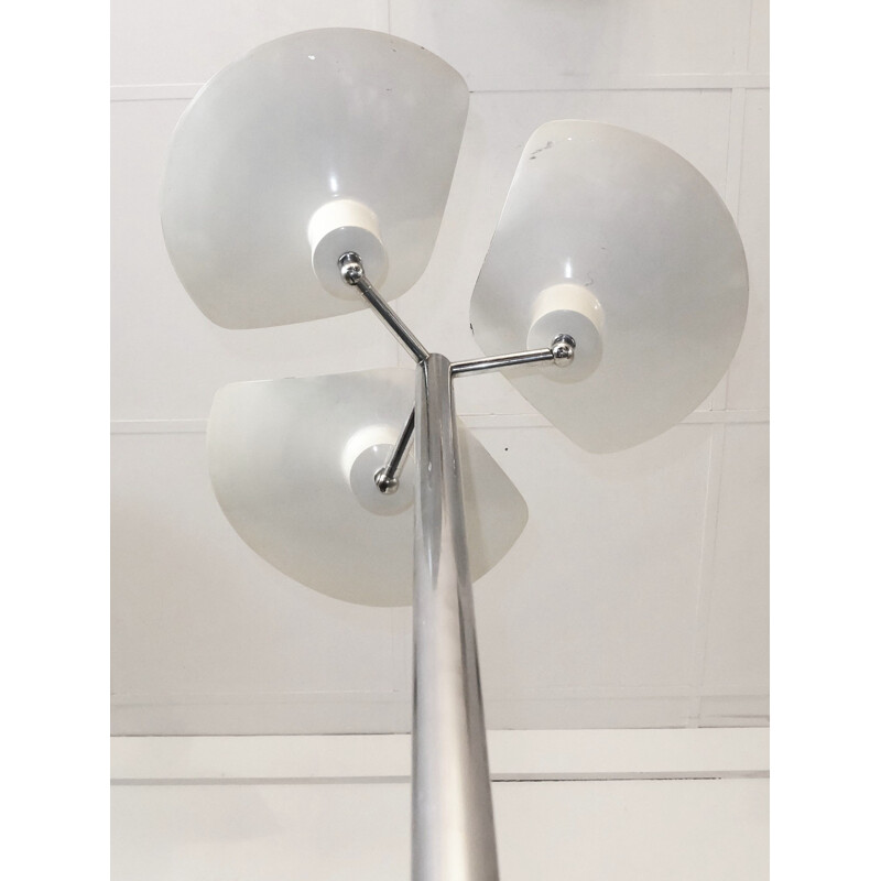 Mid-Century white floor lamp in metal - 1960s