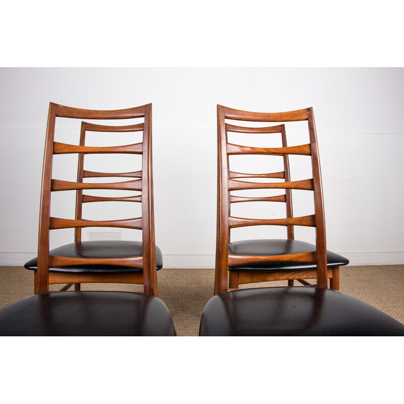 Series of 4 vintge chairs in Teak, model Liz from Designer Niels Kofoed Danes 1960