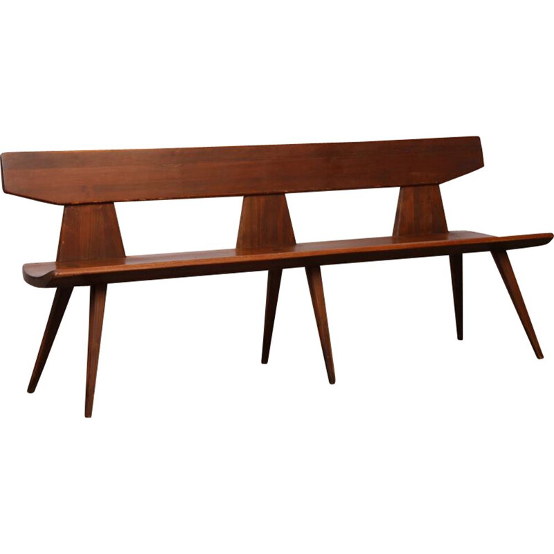 Vintage pine bench by Jacob Kielland-Brandt for Christiansen 1960