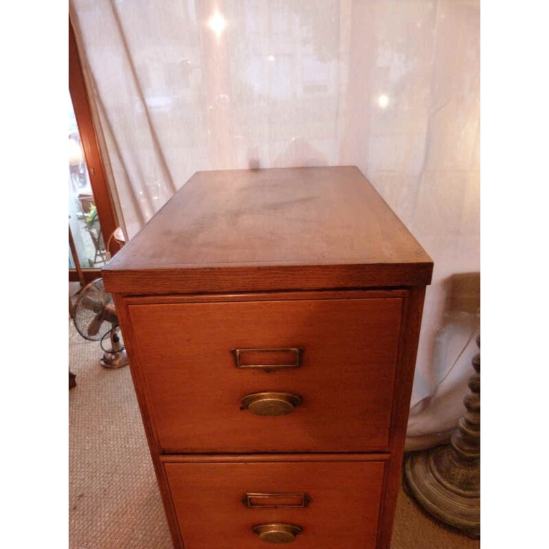 Vertical file drawers in beech and plywood - 1950s