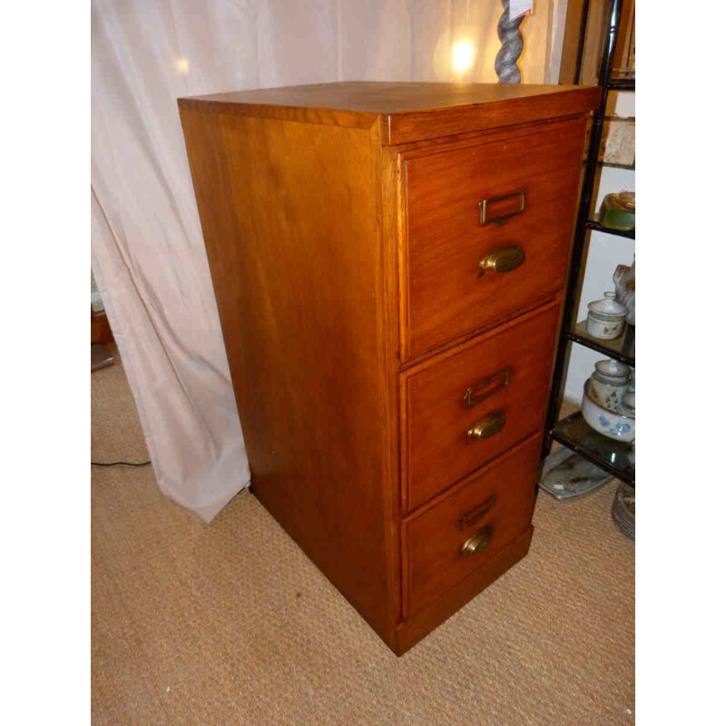 Vertical file drawers in beech and plywood - 1950s